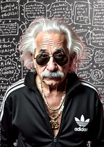 Albert Einstein artwork printed on MDF wall poster