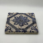 Ethnics pattern number 06 printed on a natural travertine stone coaster