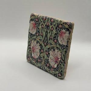 Ethnics pattern number 09 printed on a natural travertine stone coaster