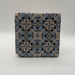 Ethnics pattern number 14 printed on a natural travertine stone coaster