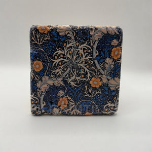 Ethnics pattern number 17 printed on a natural travertine stone coaster