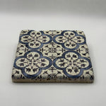 Ethnics pattern number 31 printed on a natural travertine stone coaster