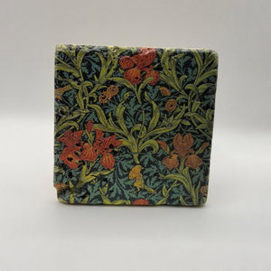 Ethnics pattern number 41 printed on a natural travertine stone coaster