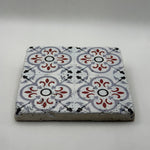 Ethnics pattern number 50 printed on a natural travertine stone coaster