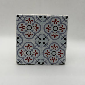 Ethnics pattern number 50 printed on a natural travertine stone coaster