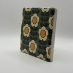 Ethnics pattern number 57 printed on a natural travertine stone coaster