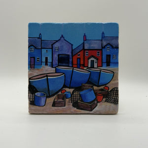 Famous Character Natural Travertine Stone Coaster 3
