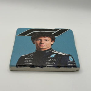 Fernando Alonso Aston Martin Natural Travertine Stone Coaster artwork