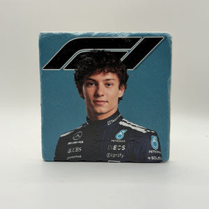 Fernando Alonso Aston Martin Natural Travertine Stone Coaster artwork