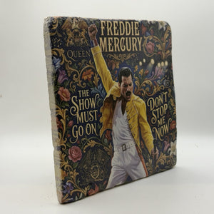 Floral Freddie Mercury Natural Travertine Stone Hotpad 3
