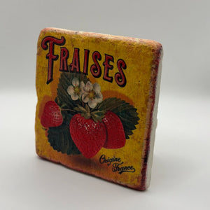 Fraises Natural Travertine Stone Coaster