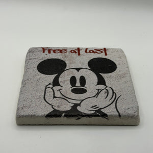 Free At Last Pop Art Natural Travertine Stone Coaster artwork