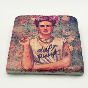 Frida Kahlo & Daft Punk Stone Coaster