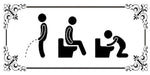 Funny toilet rules evolution quote design displayed as a decorative MDF wall sign