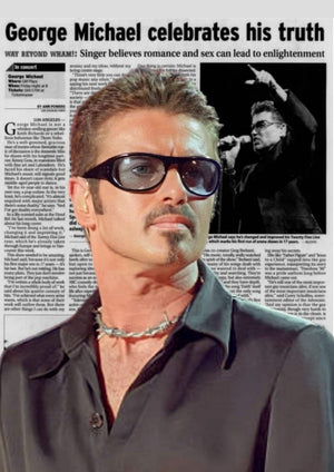 George Michael newspaper singer artwork printed on MDF wall poster
