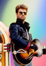 Elvis-inspired artwork by George Michael printed on MDF wall poster