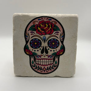 Glittered Skull Stone Coaster
