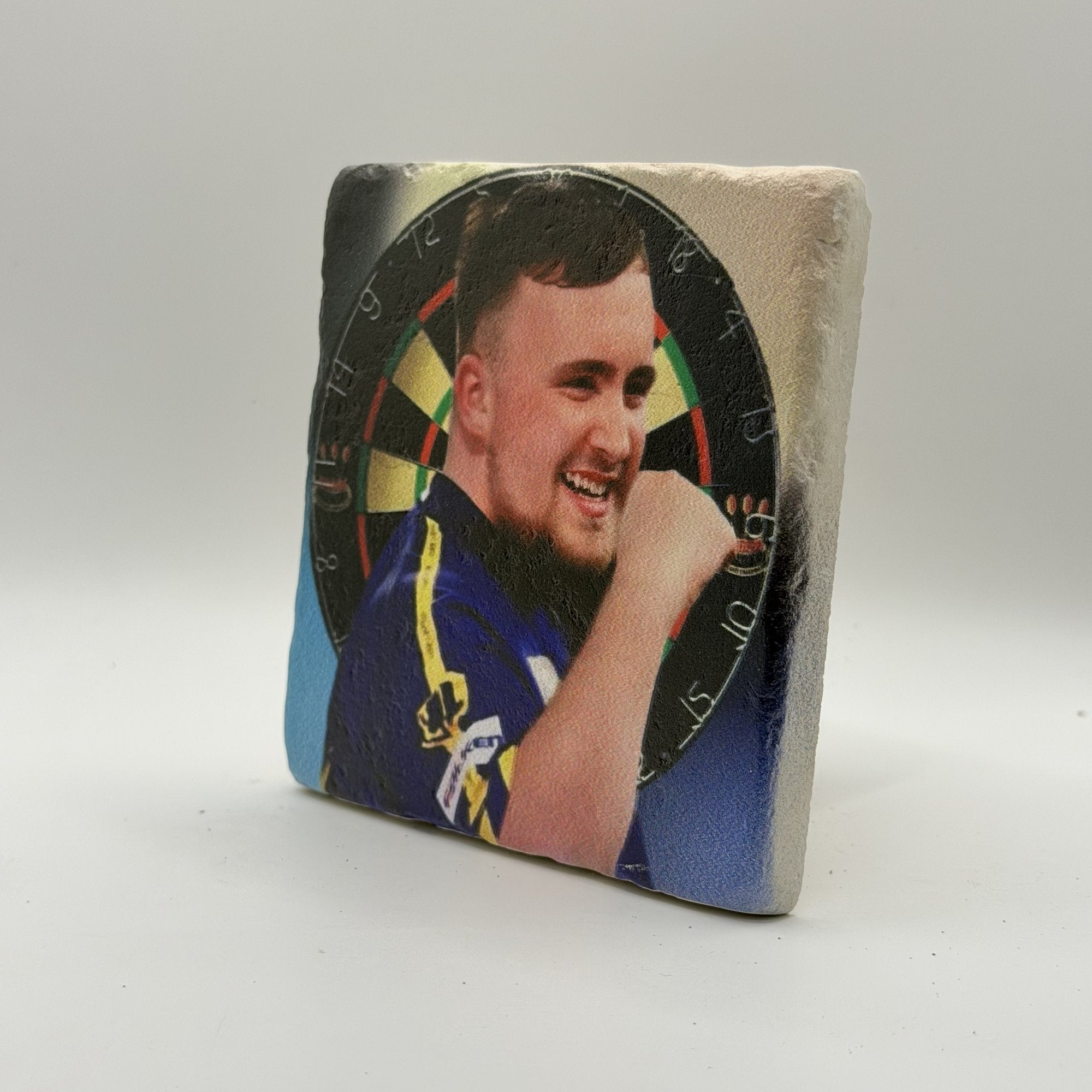God Save The Queen Natural Travertine Stone Coaster artwork