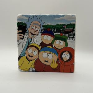 Gorillaz Natural Travertine Stone Coaster artwork