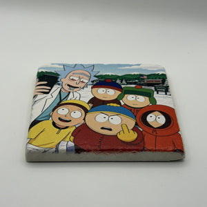 Gorillaz Natural Travertine Stone Coaster artwork