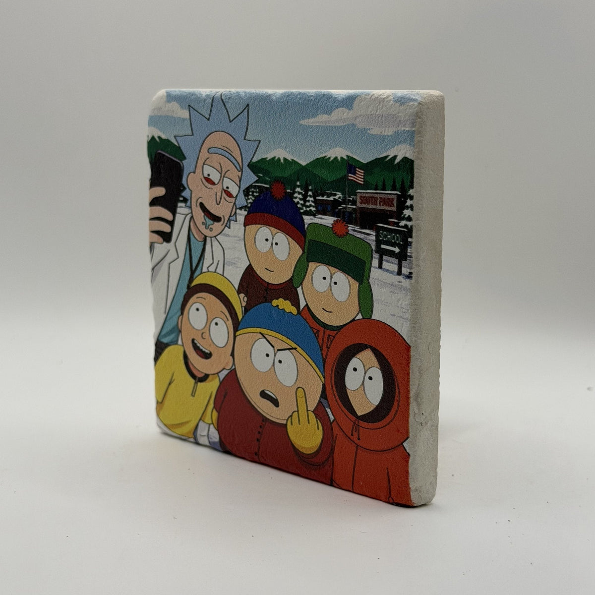 Gorillaz Natural Travertine Stone Coaster artwork