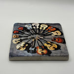 Guitars Natural Travertine Stone Coaster artwork