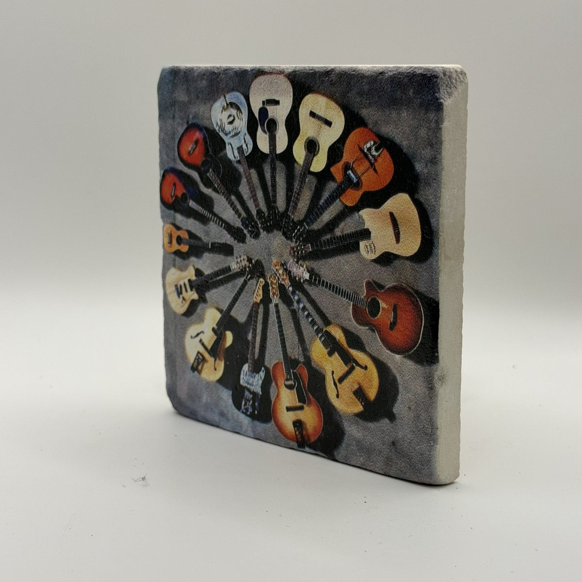 Guitars Natural Travertine Stone Coaster artwork