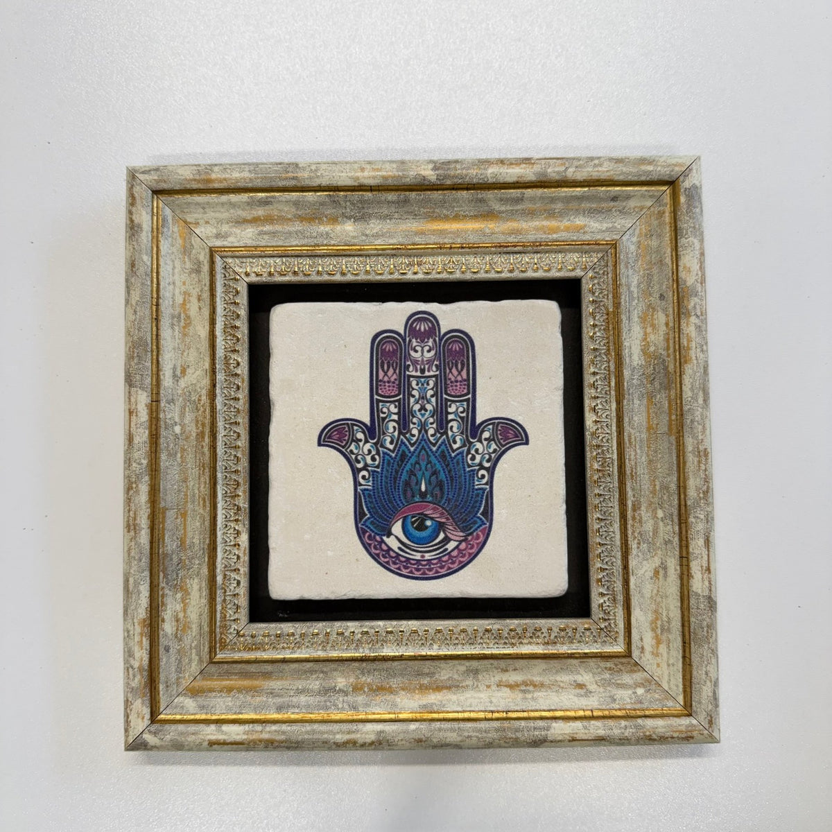 Variant Mapping v4 | hamsa-hand-natural-travertine-stone-coaster | with Gold Frame | sha256:1722875c0ae8