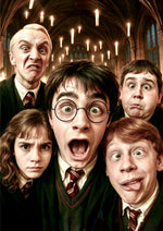 Harry Potter cast collage artwork printed on MDF wall poster