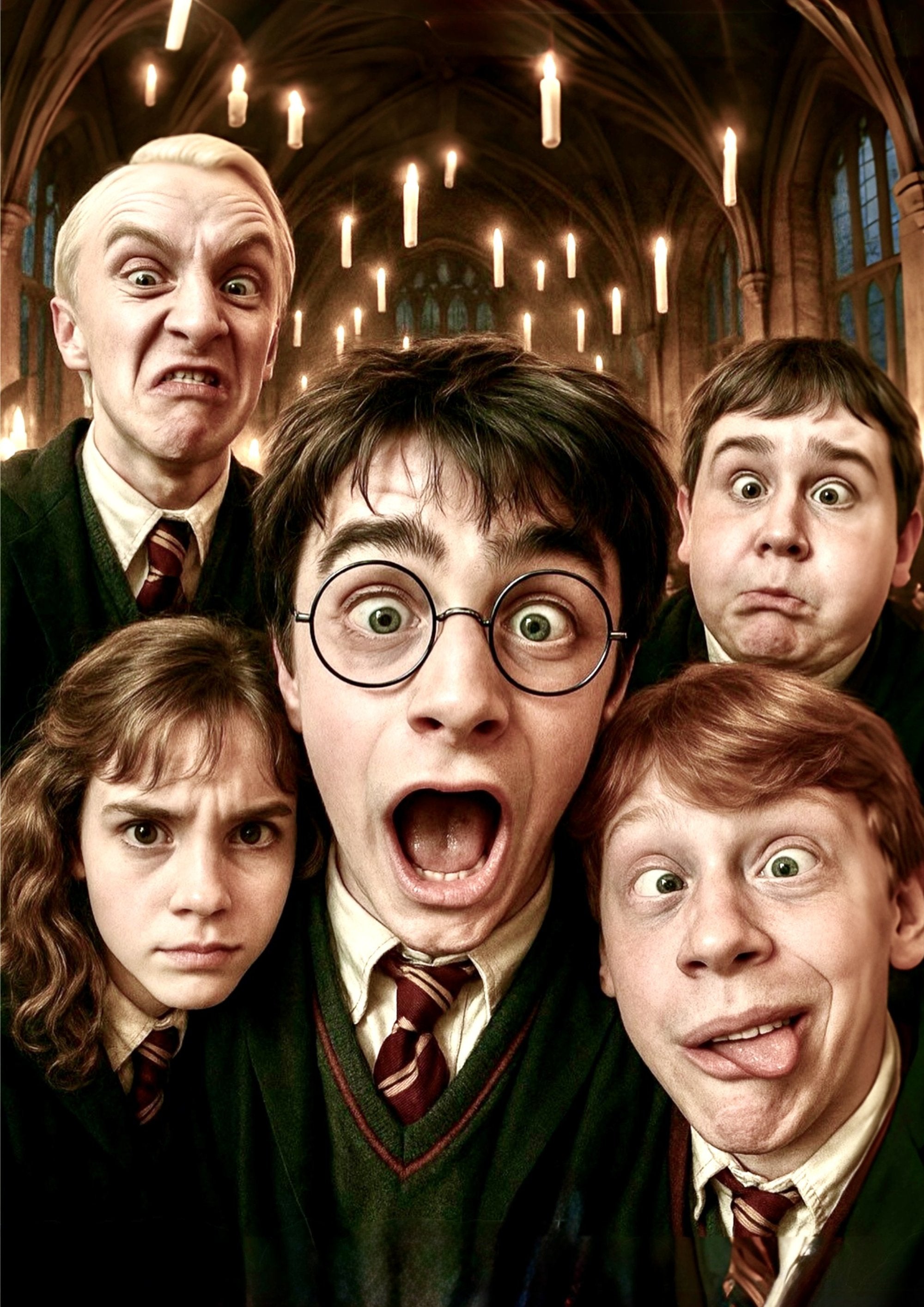Harry Potter cast collage artwork printed on MDF wall poster