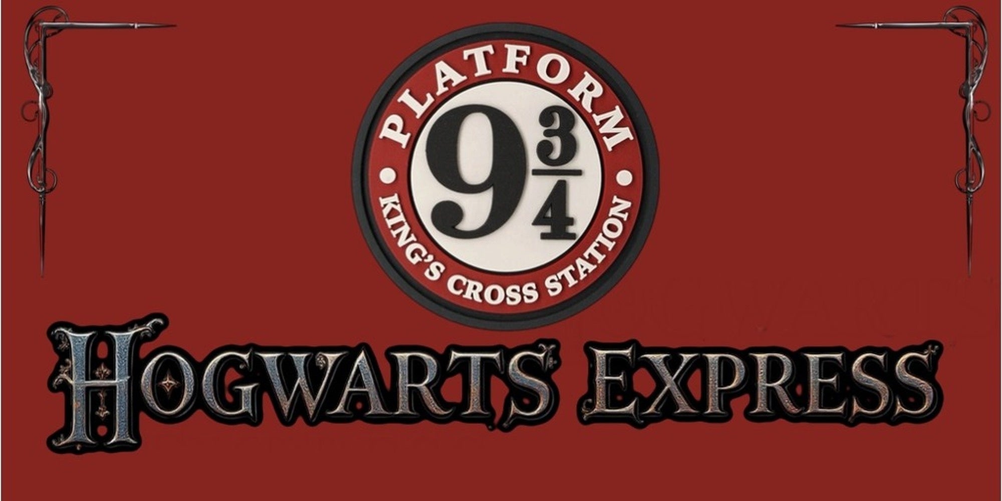 Harry Potter Platform 9 3/4 Hogwarts Express design displayed as a decorative wall sign