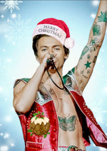 Harry Styles Happy Xmas artwork printed on MDF wall poster