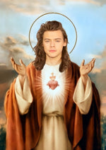 Harry Styles Jesus artwork printed on MDF wall poster