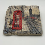 London city map printed on square travertine stone coaster