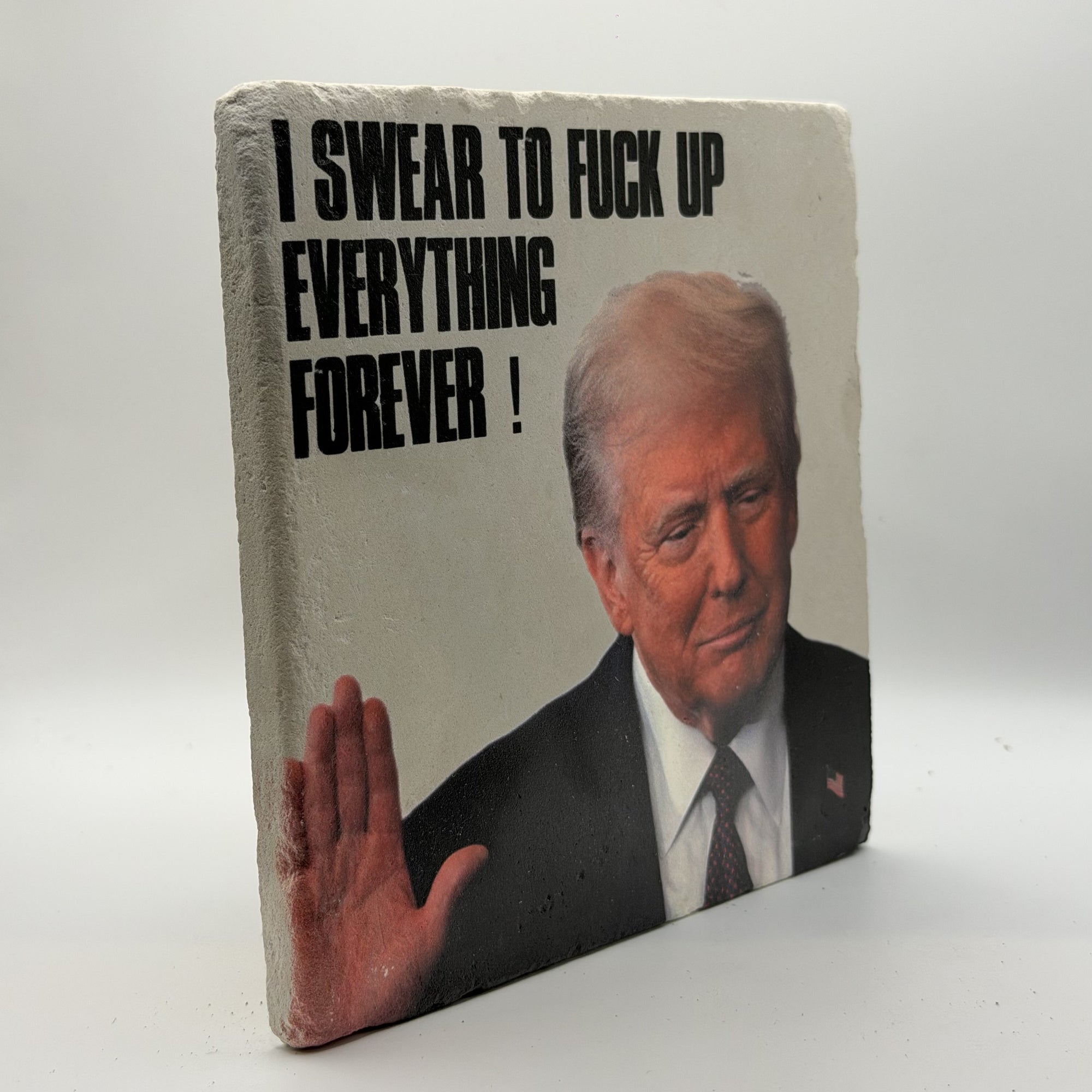 I Swear To Fuck Up Everything Forever Natural Travertine Stone Hotpad 3