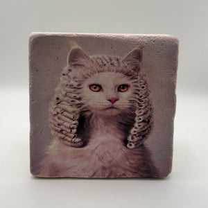 If Animals Could Jugde Cat Portrait Stone Coaster