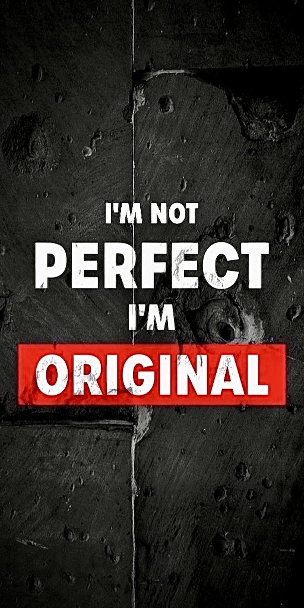 Im Not Perfect Im Original quote design displayed as a decorative wall sign