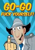 Inspector Gadget Go Go cartoon artwork printed on MDF wall poster