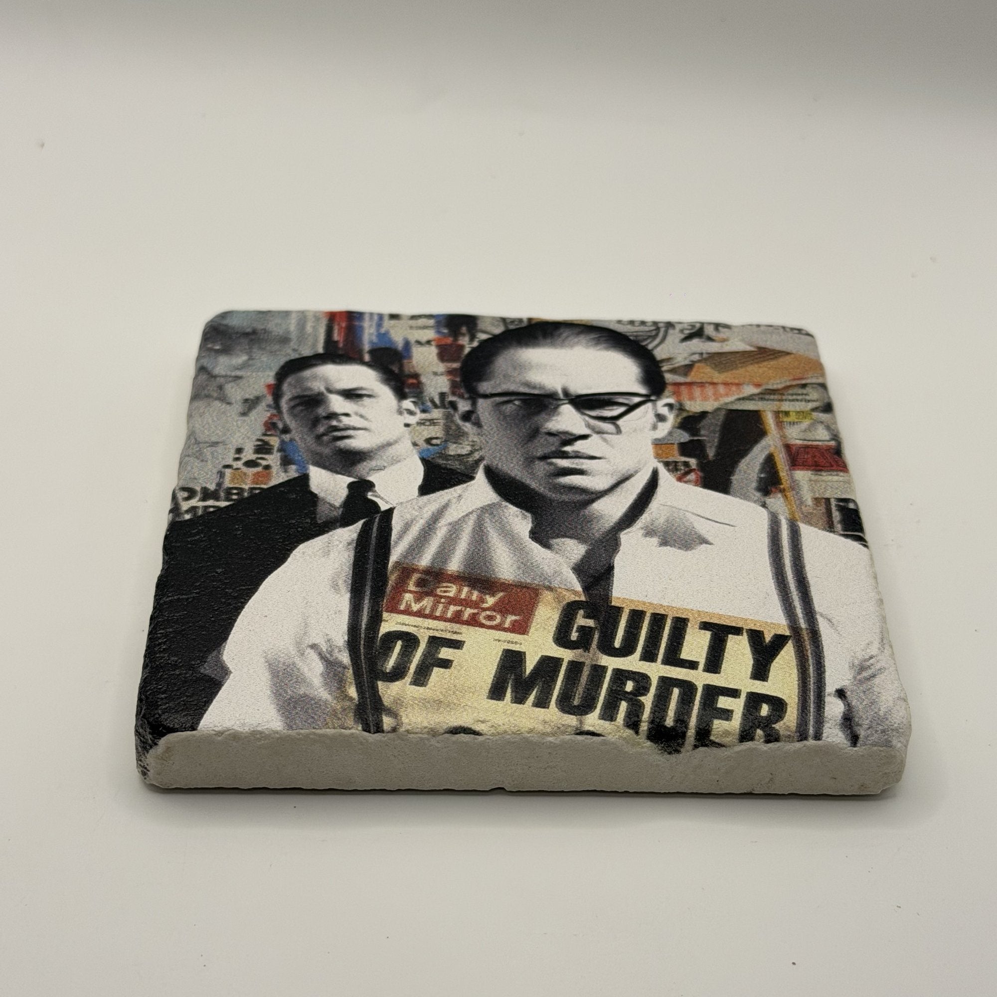 James Dean Natural Travertine Stone Coaster artwork