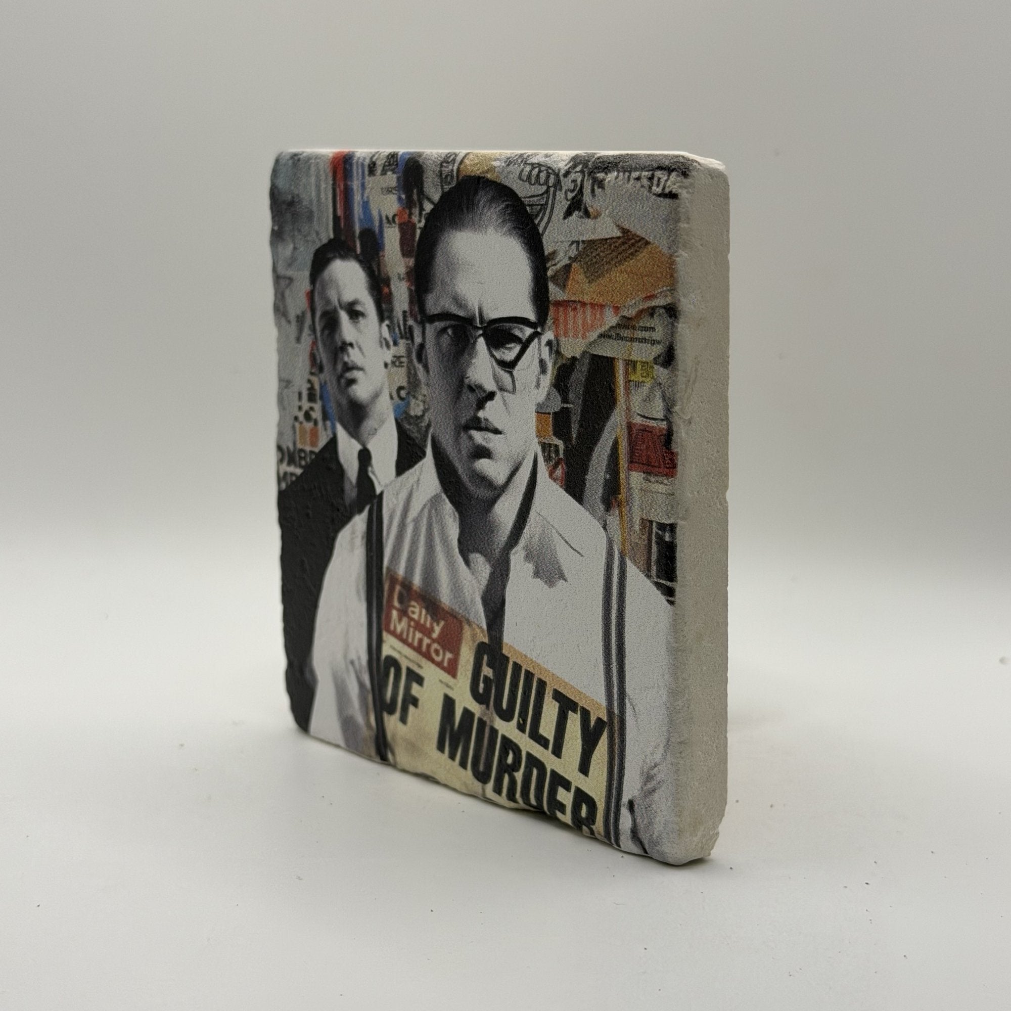 James Dean Natural Travertine Stone Coaster artwork