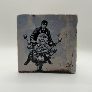 Jimmy The Mod Quadrophenia Natural Travertine Stone Coaster premium artwork