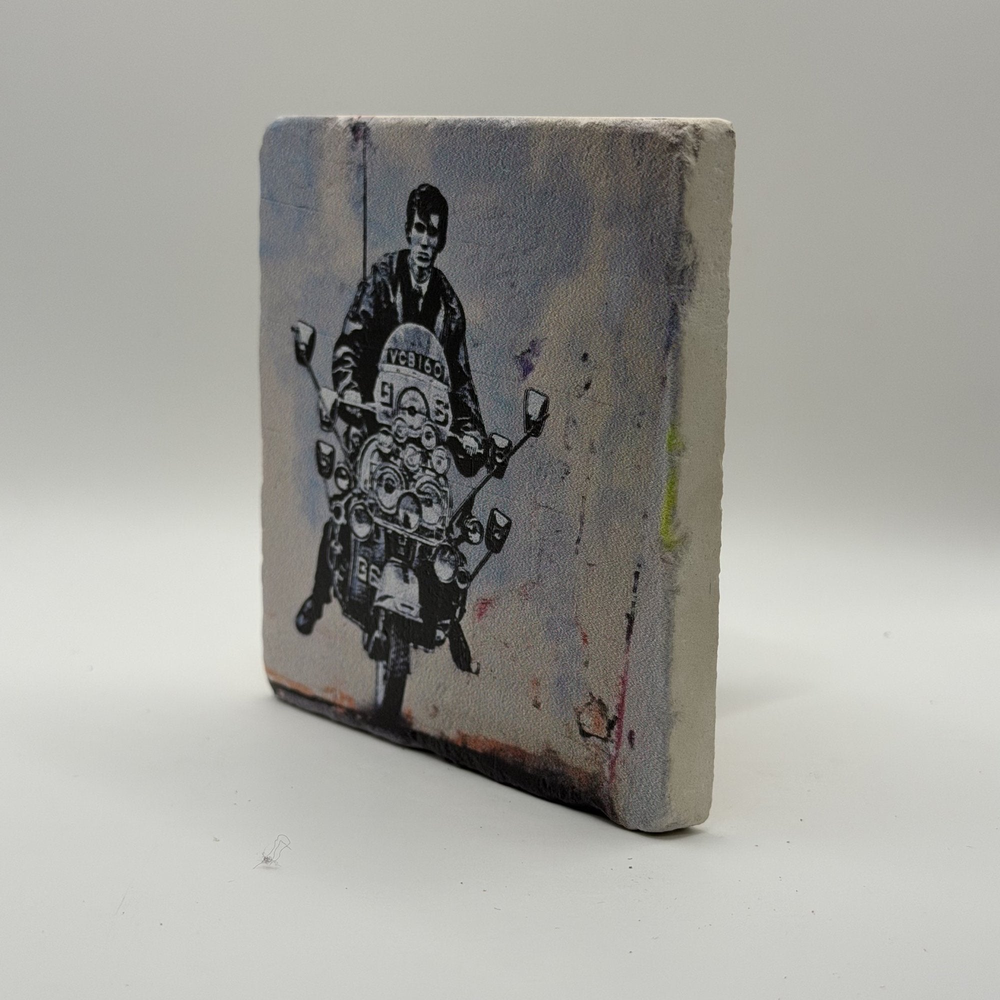 Jimmy The Mod Quadrophenia Natural Travertine Stone Coaster premium artwork
