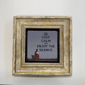 Variant Mapping v4 | keep-calm-and-enjoy-the-silence-natural-stone-coaster | with Gold Frame | sha256:345b545b6c0b