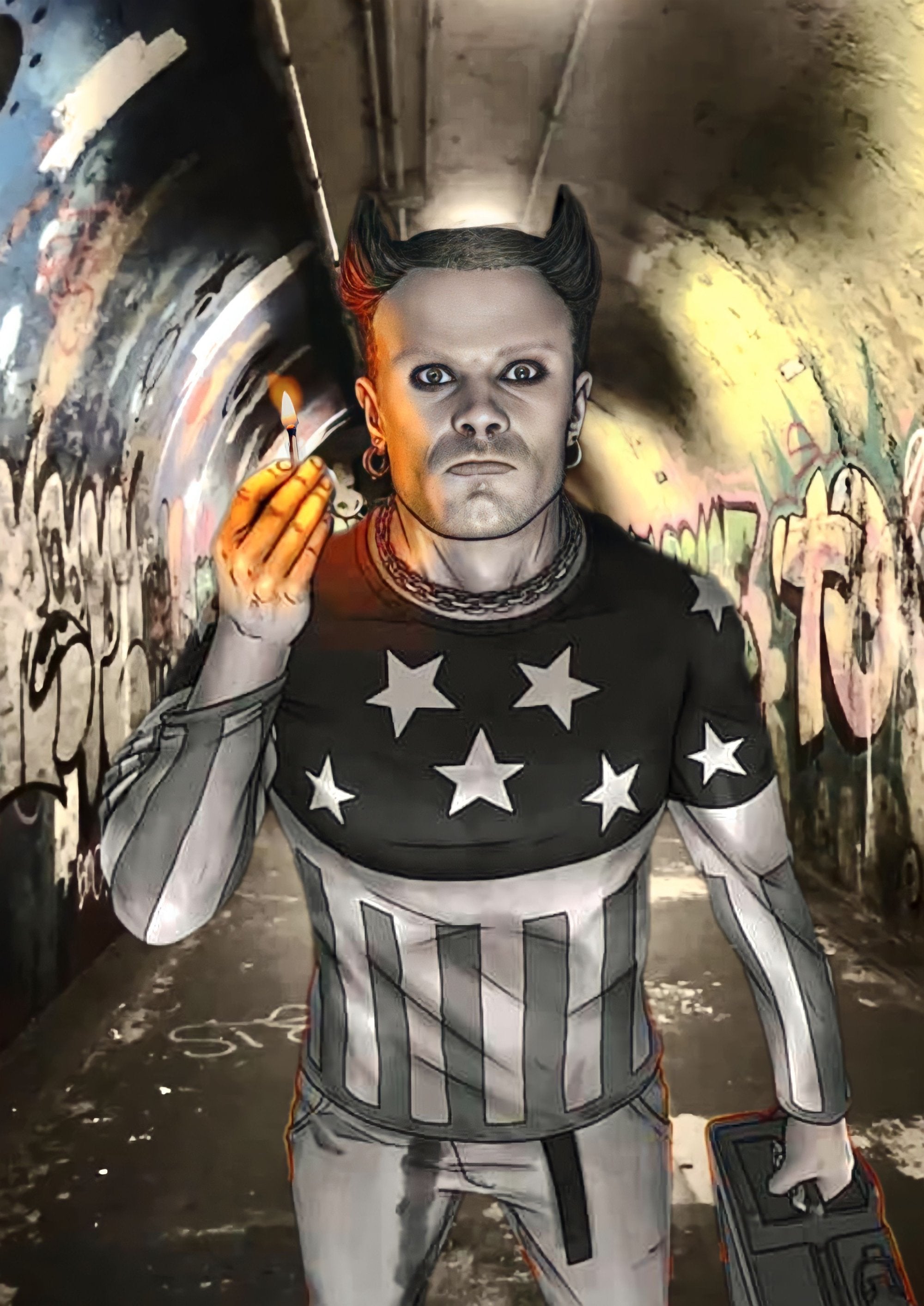 Keith Flint The Prodigy singer artwork printed on MDF wall poster