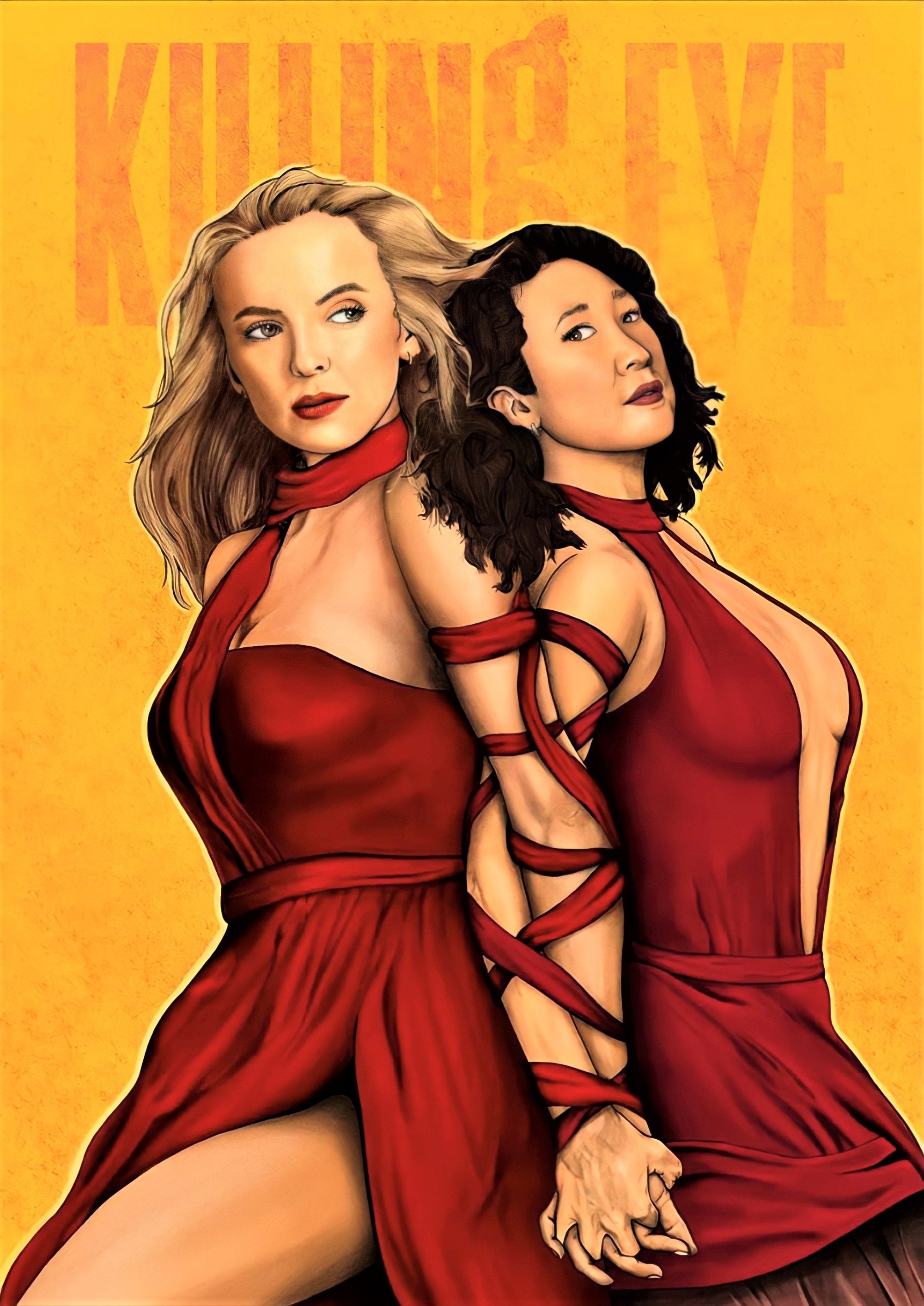 Killing Eve artwork printed on MDF wall poster