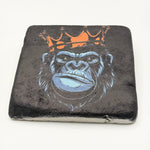 King Kong gorilla crown artwork printed on natural travertine stone coaster