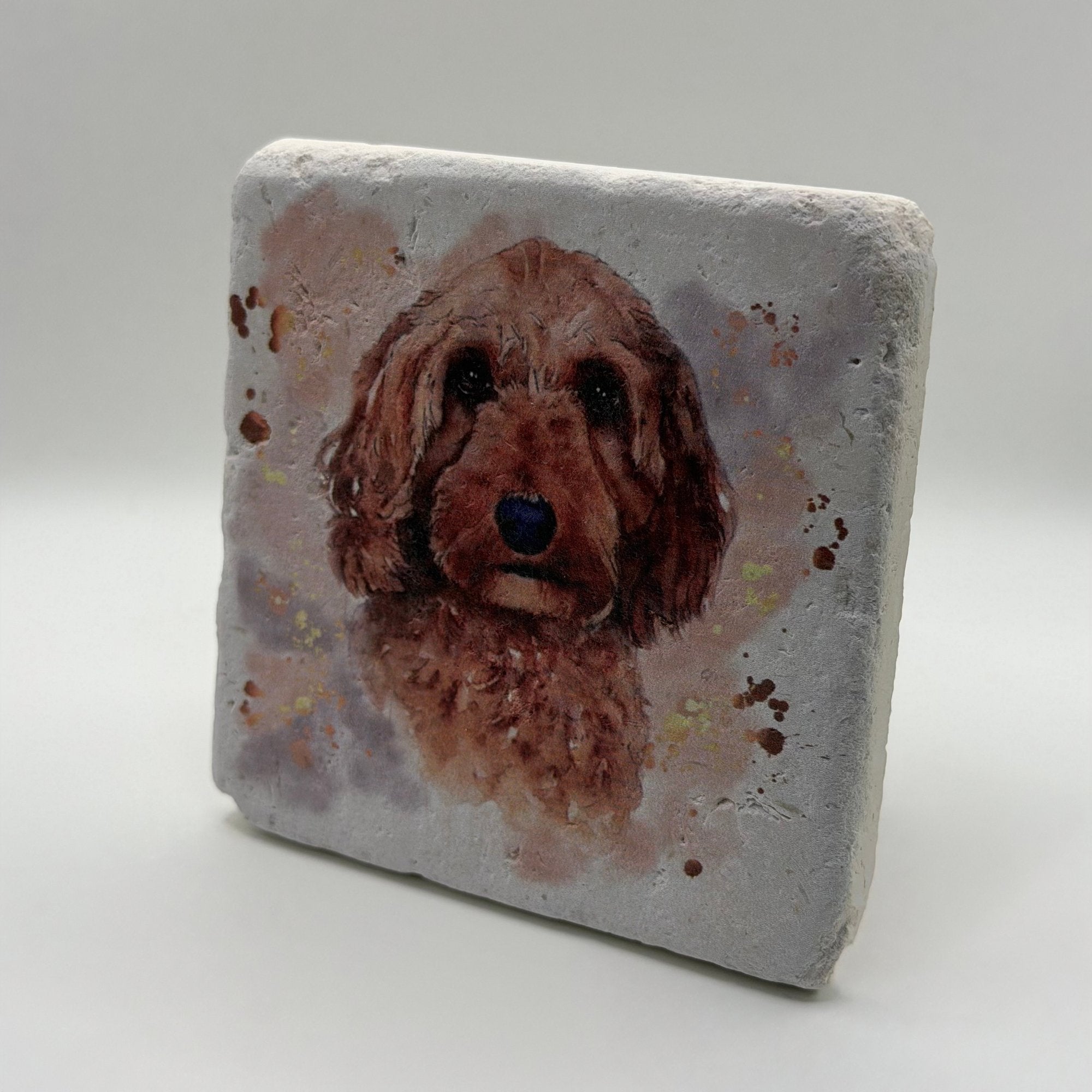 Cute Labradoodle Stone Coaster