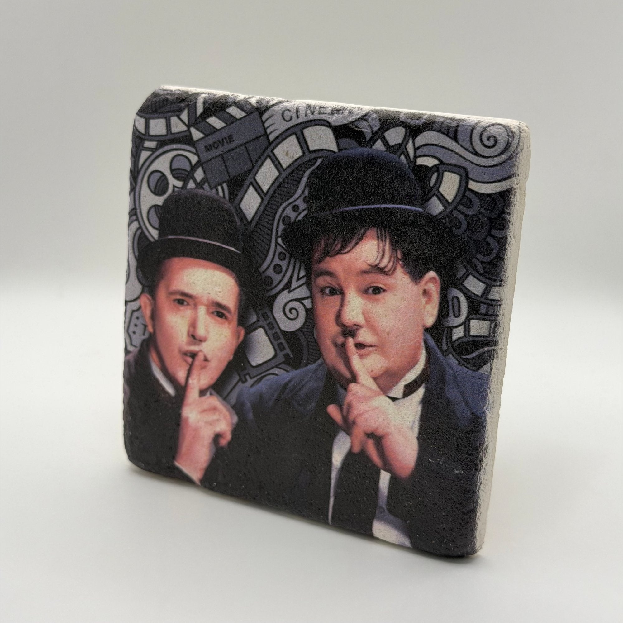 Laurel and Hardy Stone Coaster