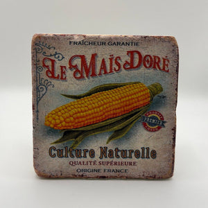 Le Mais Dore Stone Coaster for Foodies
