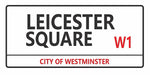 Leicester Square London street sign design displayed as a decorative wall sign